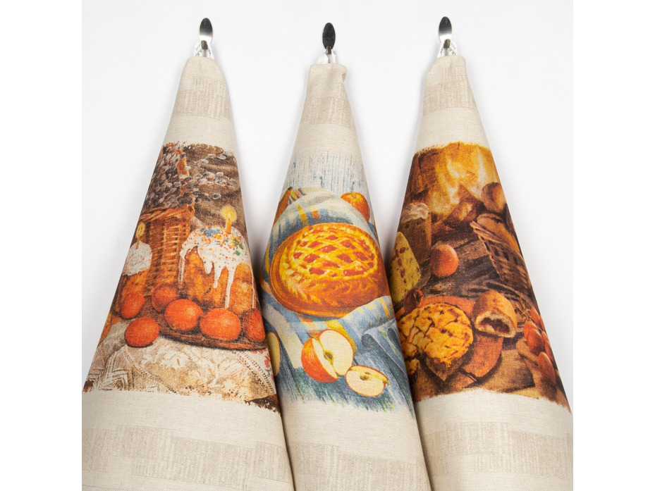 Набор полотенец 20С189-ШР Пасхальная трапеза 3 хлопковые (45*60, 3 шт) / Белорусский лен