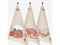 Набор полотенец 22С145-ШР Традиционное 3 Пасха хлопковые (45*60, 3 шт) / Белорусский лен