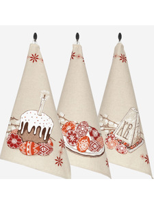 Набор полотенец 22С145-ШР Традиционное 3 Пасха хлопковые (45*60, 3 шт) / Белорусский лен