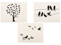 Набор полотенец 24С27-ШР Ласточки-касатки 3 льняные (45*60, 3 шт) / Белорусский лен