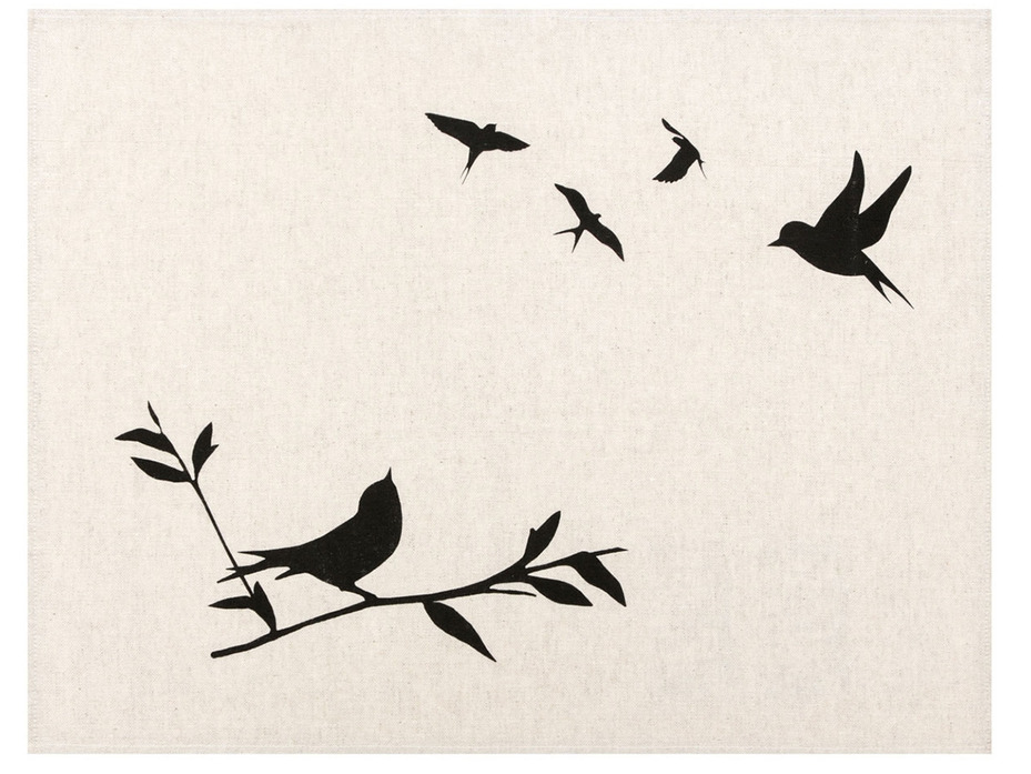 Набор полотенец 24С27-ШР Ласточки-касатки 3 льняные (45*60, 3 шт) / Белорусский лен