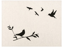 Набор полотенец 24С27-ШР Ласточки-касатки 3 льняные (45*60, 3 шт) / Белорусский лен