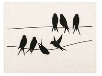 Набор полотенец 24С27-ШР Ласточки-касатки 3 льняные (45*60, 3 шт) / Белорусский лен