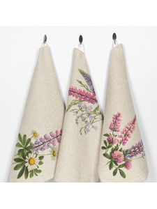 Набор полотенец 24С112-ШР Летний день 3 льняные (45*60, 3 шт) / Белорусский лен