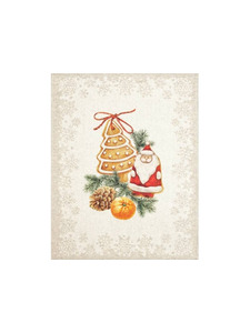 Полотенце 24С26-ШР Рождественские пряники льняное 45*60 / Белорусский лен