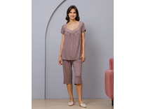 Пижама женская, футболка и капри №636р/548 / Дюма