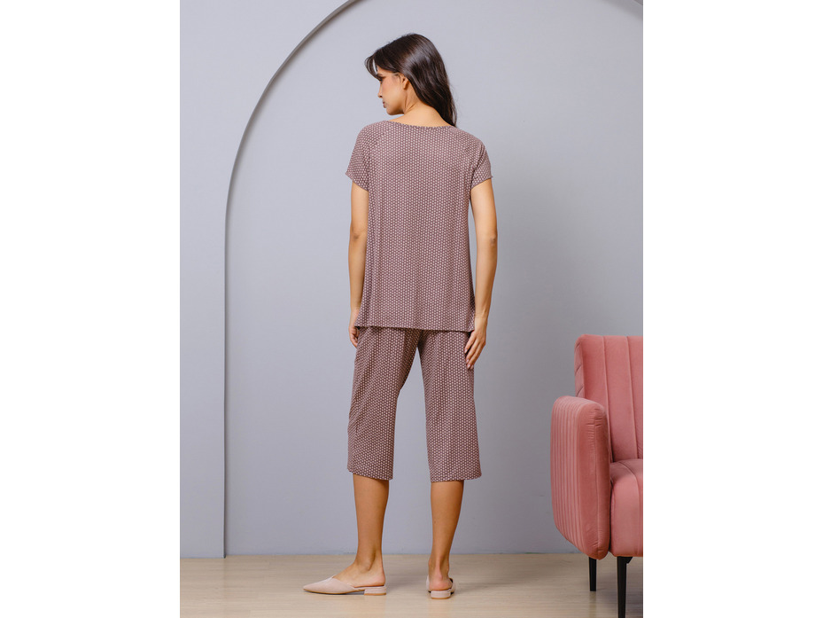 Пижама женская, футболка и капри №636р/548 / Дюма