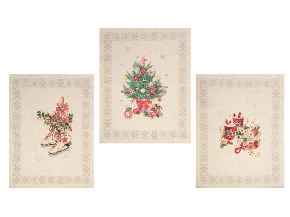Набор полотенец 20С189-ШР Новогодний натюрморт-3 льняные (45*60, 3 шт) / Белорусский лен Набор полотенец 20С189-ШР Новогодний натюрморт-3 льняные (45*60, 3 шт) / Белорусский лен