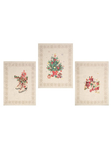 Набор полотенец 20С189-ШР Новогодний натюрморт-3 льняные (45*60, 3 шт) / Белорусский лен