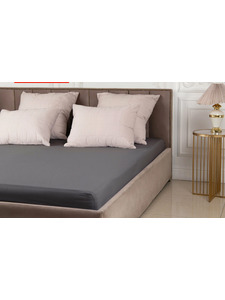 Простыня на резинке 40-26 Графитовый поплин 90*200 / Tia