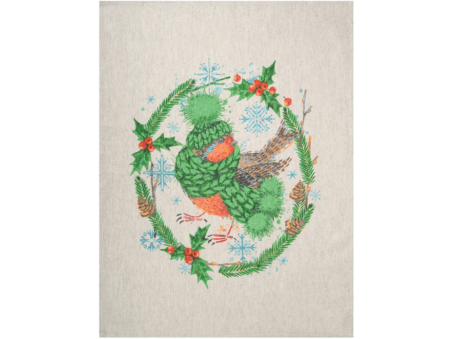 Набор полотенец 24С112-ШР Морозуля-3 льняные (45*60, 3 шт) / Белорусский лен