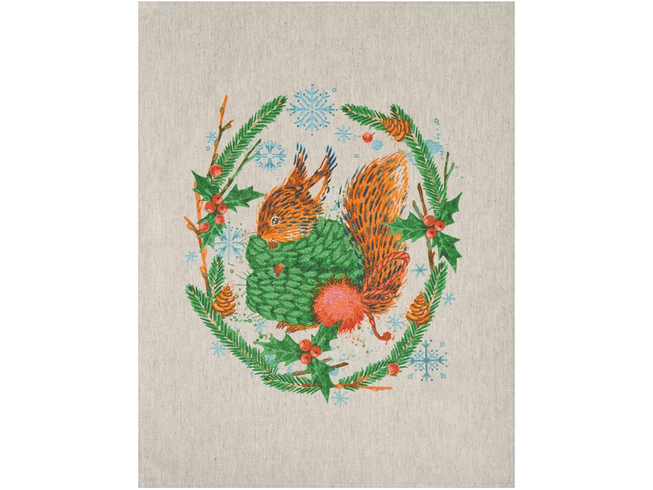 Набор полотенец 24С112-ШР Морозуля-3 льняные (45*60, 3 шт) / Белорусский лен