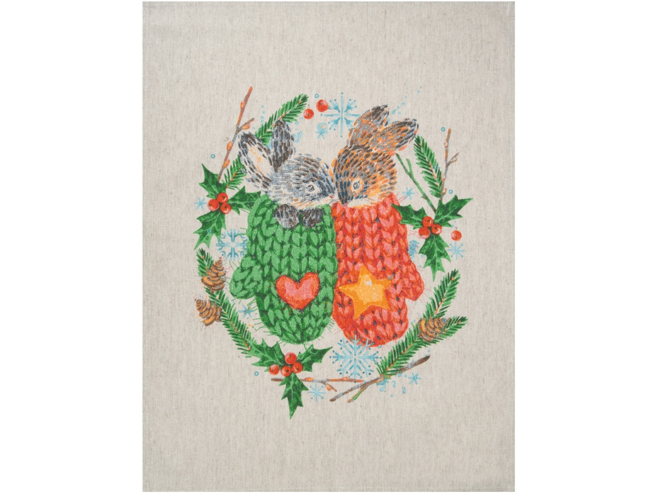 Набор полотенец 24С112-ШР Морозуля-3 льняные (45*60, 3 шт) / Белорусский лен