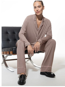 Пижама женская, рубашка и брюки 1240057 Pure chic Milkn coffe / Mey