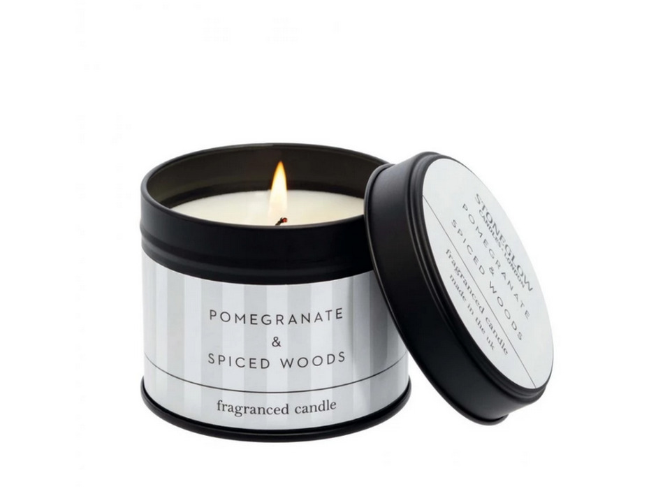 Гранат и пряное дерево / Свеча в жестяной банке 135 г / StoneGlow