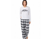 Пижама женская, лонгслив и брюки YI80064 (005) Channel The Flannel / DKNY