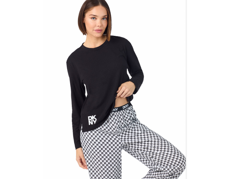 Пижама женская, лонгслив и брюки YI80064 (004) Channel The Flannel / DKNY