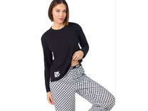 Пижама женская, лонгслив и брюки YI80064 (004) Channel The Flannel / DKNY