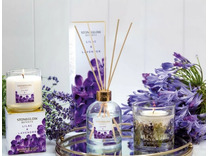 Сирень и Лаванда 70187, Свеча в стеклянном стакане / StoneGlow