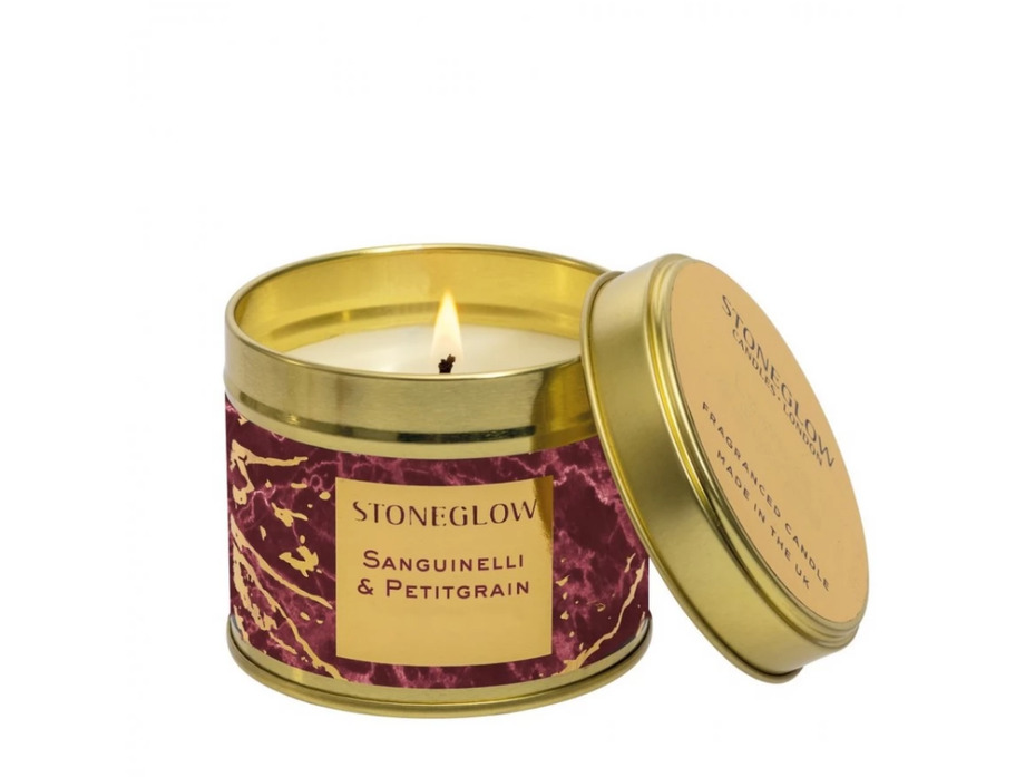 Сладость и горчинка красного апельсина / Свеча в жестяной банке 135 гр / StoneGlow