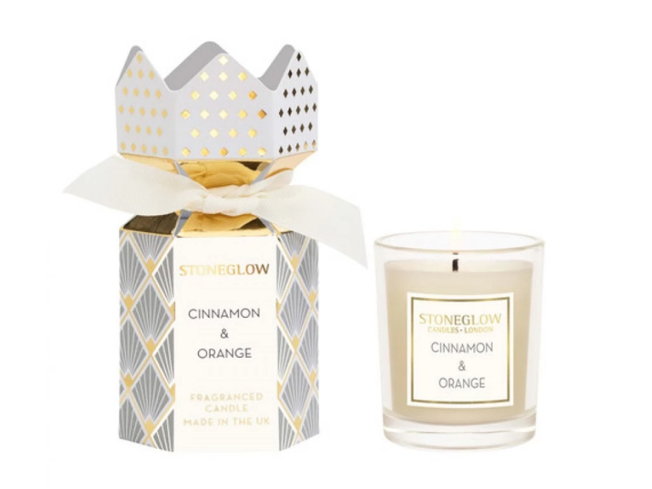 Корица и апельсин 7058, Свеча в стеклянном стакане / StoneGlow