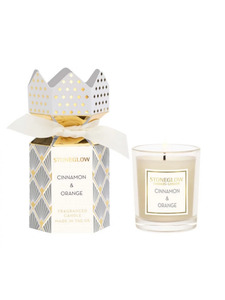 Корица и апельсин 7058, Свеча в стеклянном стакане / StoneGlow