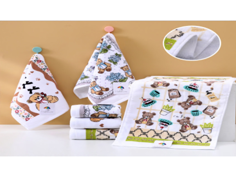 Полотенце 1502370 Медвежала велюрово-махровое 25*50 / 7-я