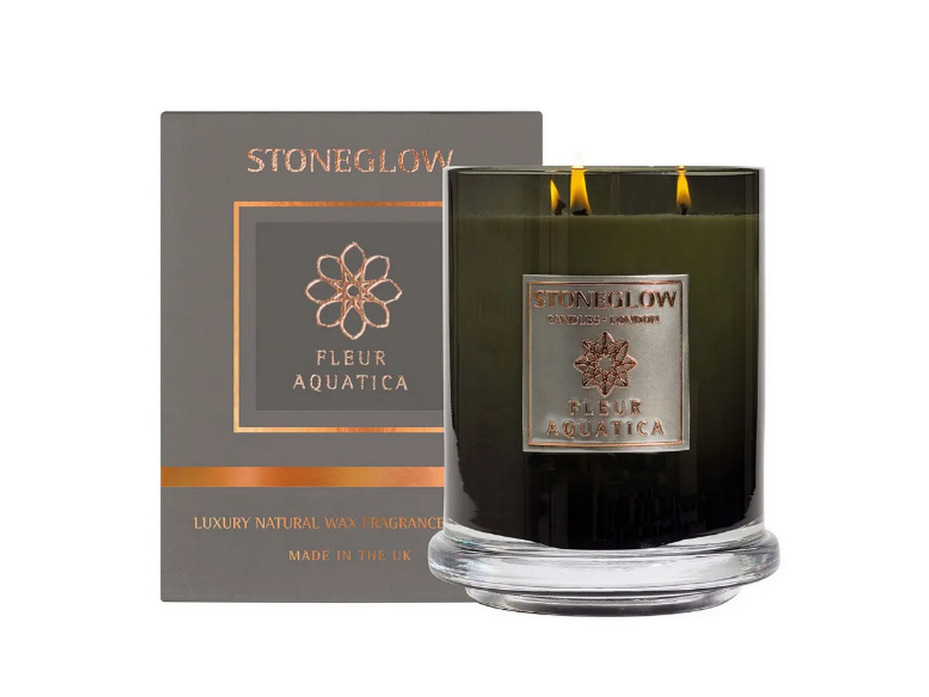 Водяной цветок 70423, Свеча в стеклянном стакане / StoneGlow