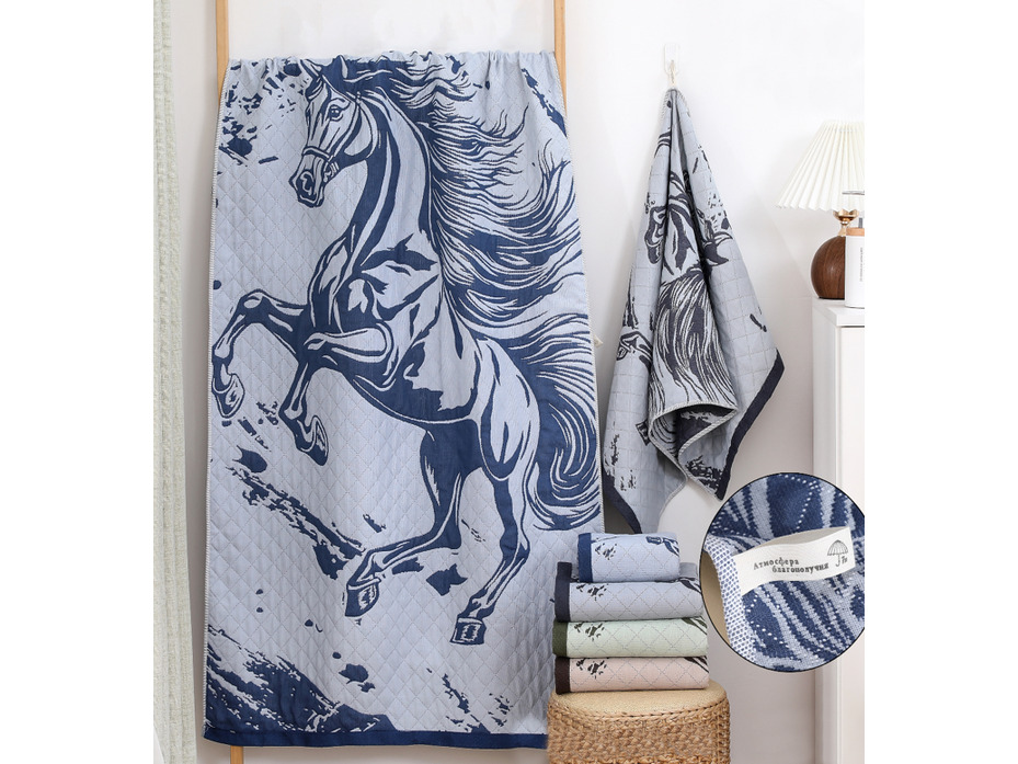 Полотенце 2206658 Символ года Лошадь хлопковое 70*140 / 7-я