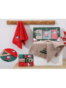 Набор полотенец 7502274 Новый год микрофибра (25*50, 3шт) / 7-я