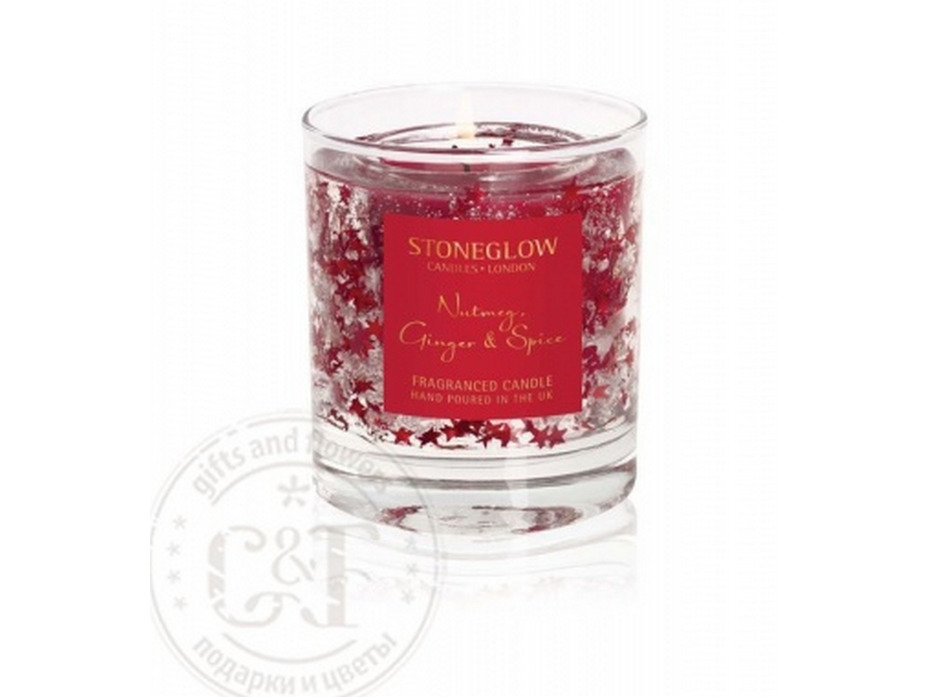 Мускатный орех, имбирь и специи 70589, Свеча в стеклянном стакане / StoneGlow