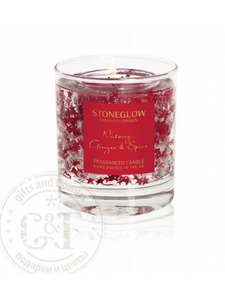 Мускатный орех, имбирь и специи 70589, Свеча в стеклянном стакане / StoneGlow