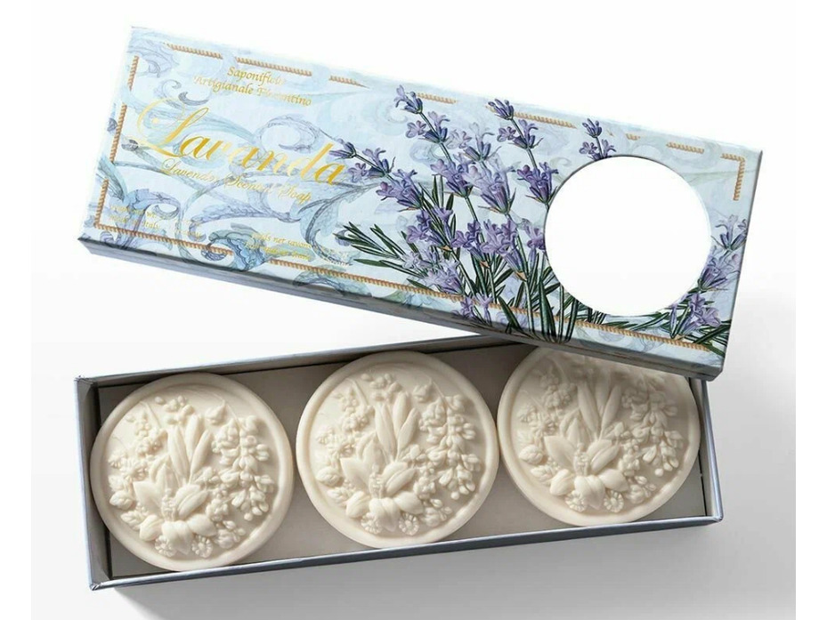 Мыло WA 61 Lavander с ароматом лаванды, 125 гр (3 шт) / Saponificio Artigianale Fiorentino