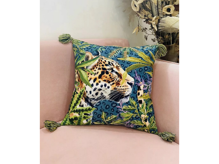 Наволочка декоративная Jungle Leopard хлопковая 45*45 / Arya