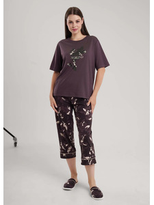 Пижама женская, футболка и капри LP15-1181/1 / Clever