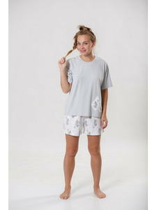 Пижама женская, футболка и шорты 23-201/1 Мышка / Mara