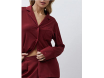 Пижама женская, рубашка и брюки Cadance burgundy / Aruelle