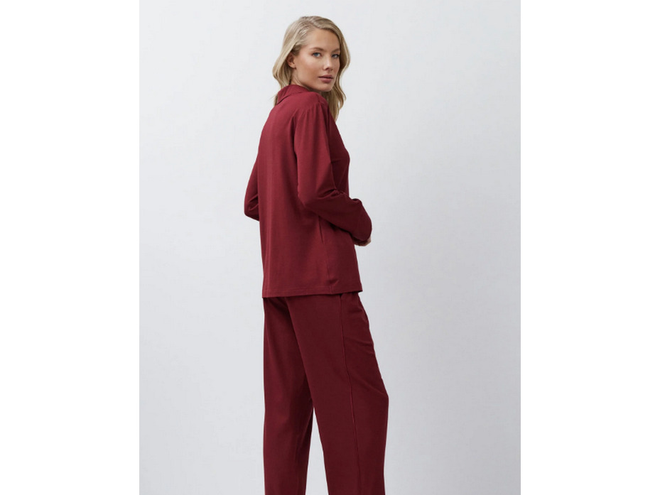 Пижама женская, рубашка и брюки Cadance burgundy / Aruelle