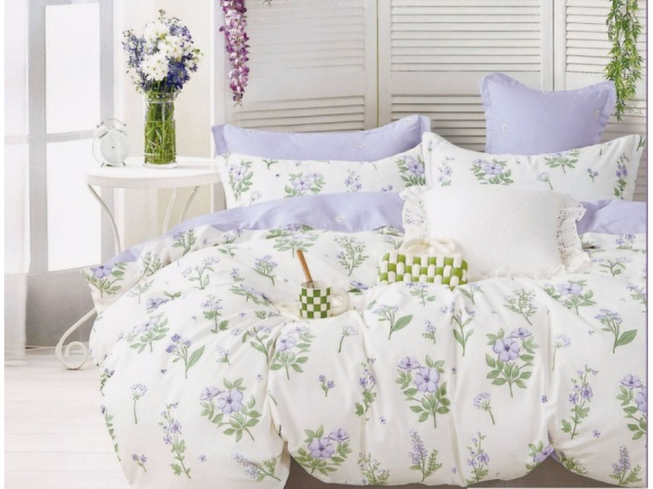 Постельное белье 6788 Цветы поплин 1,5 сп / Спать Пора