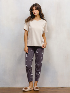 Пижама женская, футболка и брюки №644l/№559 / Дюма