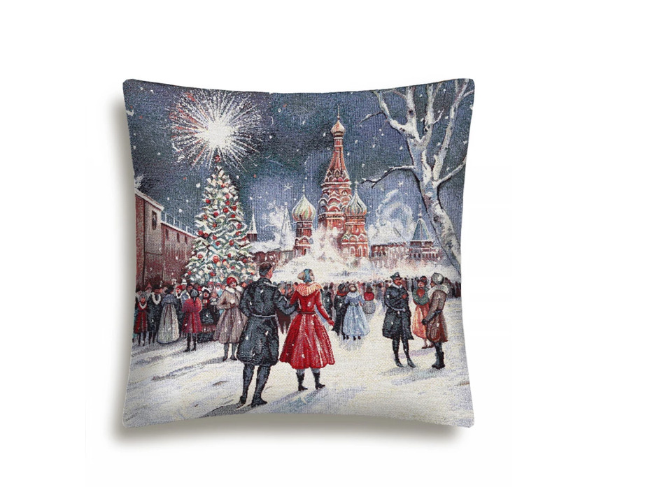Наволочка декоративная 2518943 Москва салют Красная площадь гобелен 44*44 / Le Gobelin