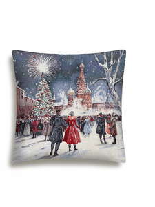 Наволочка декоративная 2518943 Москва салют Красная площадь гобелен 44*44 / Le Gobelin