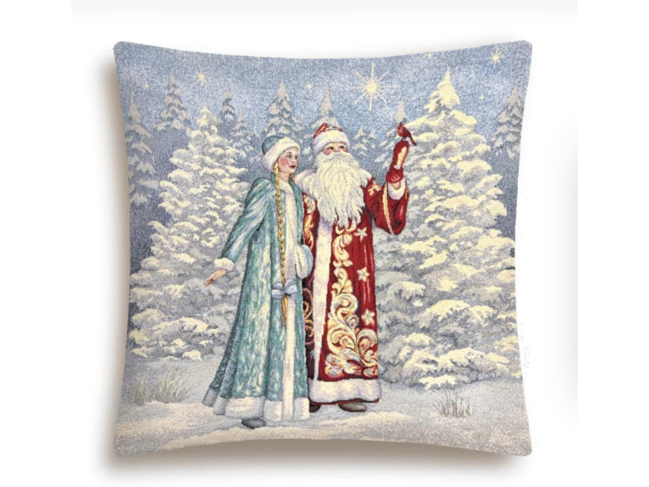 Наволочка декоративная 2414322 Снегурочка и Дед Мороз гобелен 45*45 / Le Gobelin