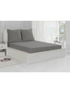 Простыня на резинке 40-8 Серый поплин 90*200 / Tia