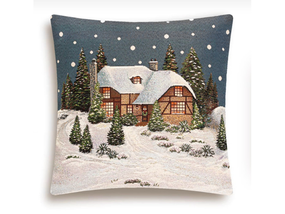 Наволочка декоративная 2106953 Новый год Снег гобелен 45*45 / Le Gobelin