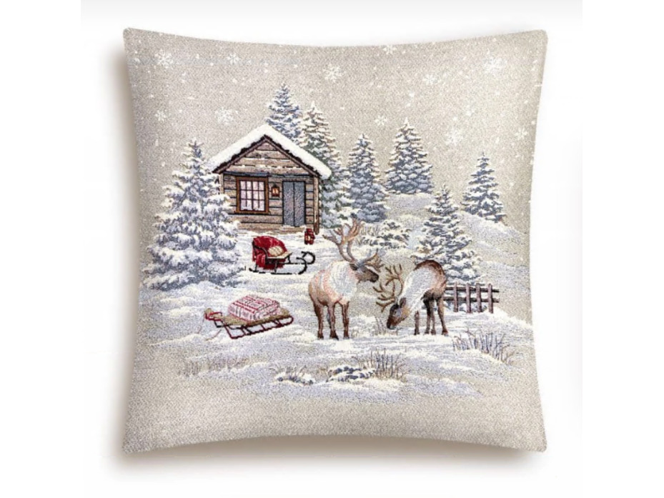 Наволочка декоративная 2101577 Северные олени гобелен 45*45 / Le Gobelin