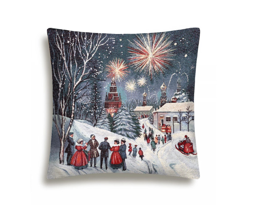 Наволочка декоративная 2518926 Москва салют серебро гобелен 44*44 / Le Gobelin