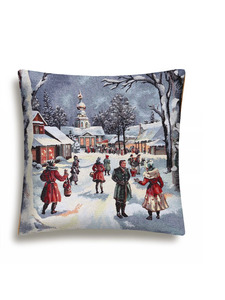 Наволочка декоративная Москва Ярмарка серебро гобелен 44*44 / Le Gobelin