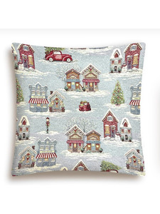 Наволочка декоративная 2413366 Новогодняя ярмарка домики гобелен 45*45 / Le Gobelin