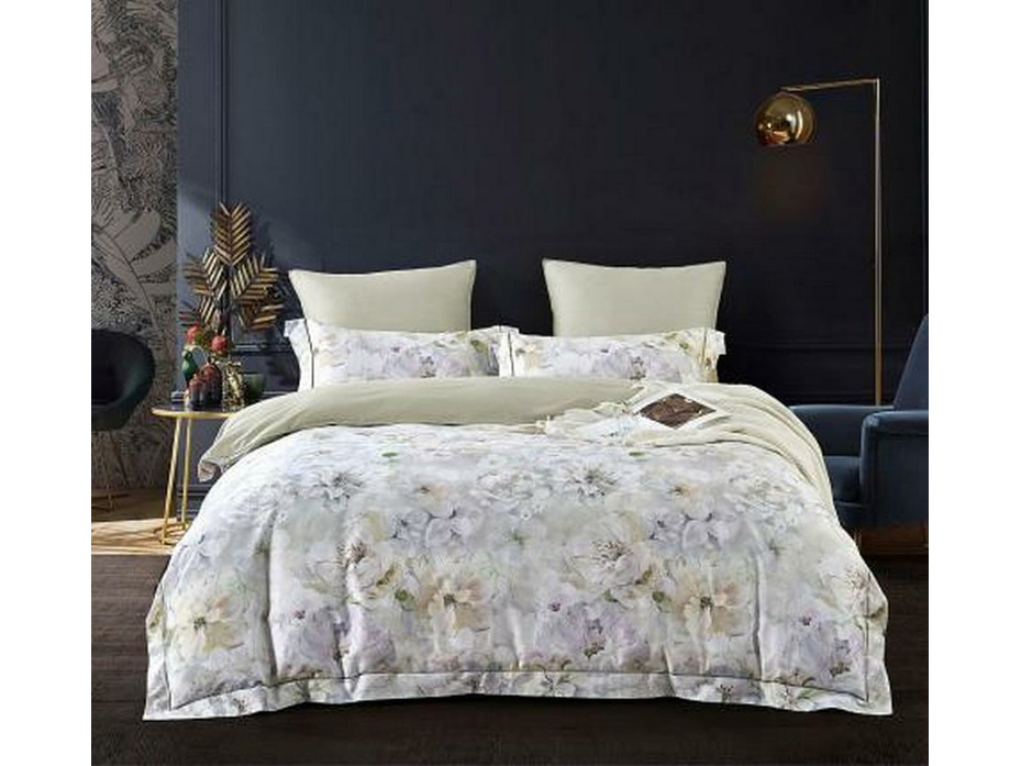 Постельное белье с простыней на резинке 2256-6/180*30 сатин премиум Евро сп / Asabella